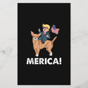 Trump America Chihuahua Hund American Hero Brevpapper