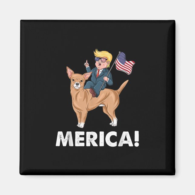 Trump America Chihuahua Hund American Hero Magnet (Framsidan)
