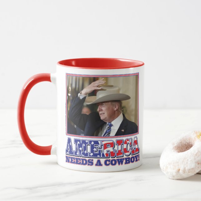 TRUMP-AMERICA-COWBOY MUGG (Med munk)
