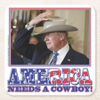 TRUMP-AMERICA-COWBOY UNDERLÄGG PAPPER KVADRAT