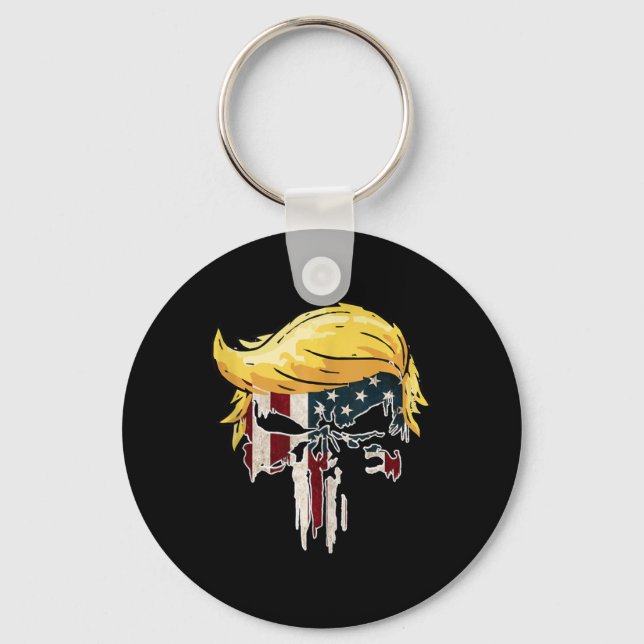 Trump American Flagga 2024 Second Term Reelection Nyckelring (Framsida)