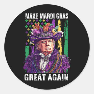 Trump American Flagga New Orleans Make Mardi Gras Runt Klistermärke