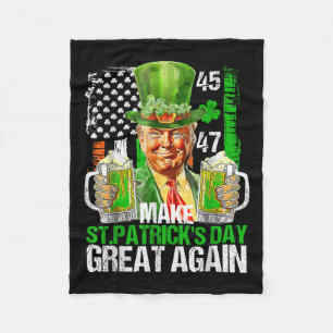 Trump American Shamrock Make St patricks day Fleecefilt