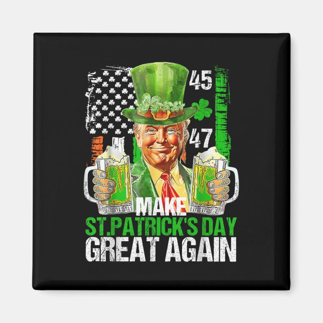 Trump American Shamrock Make St patricks day Magnet (Framsidan)