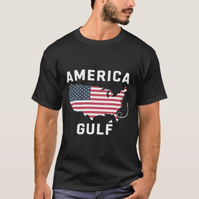 Trump Amerikas Bukt Mexico Retro Us Karta T Shirt (Framsida)