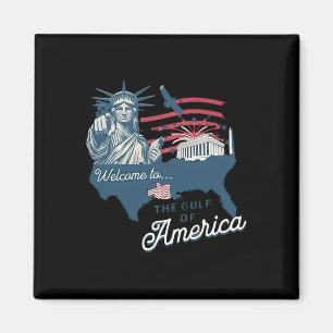 Trump Amerikas Bukt Mexiko Funny Trump USA flagga Magnet