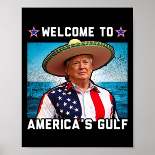 Trump Amerikas president Trump Somber, Mexiko Bukt Poster