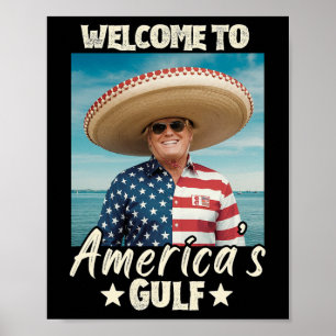 Trump Amerikas president Trump Somber, Mexiko Bukt Poster