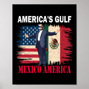 Trump Amerikas president Trump Somber, Mexiko Bukt Poster