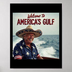 Trump Amerikas president Trump Somber, Mexiko Bukt Poster