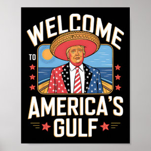 Trump Amerikas president Trump Somber, Mexiko Bukt Poster