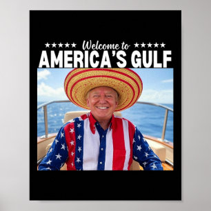 Trump Amerikas president Trump Somber, Mexiko Bukt Poster