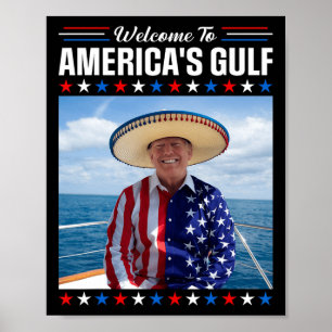 Trump Amerikas president Trump Somber, Mexiko Bukt Poster