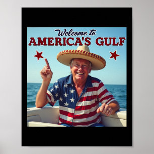 Trump Amerikas president Trump Somber, Mexiko Bukt Poster