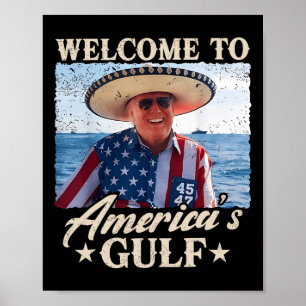 Trump Amerikas president Trump Somber, Mexiko Bukt Poster