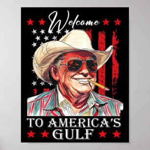 Trump Amerikas president Trump Somber, Mexiko Bukt Poster