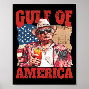 Trump Amerikas president Trump Somber, Mexiko Bukt Poster