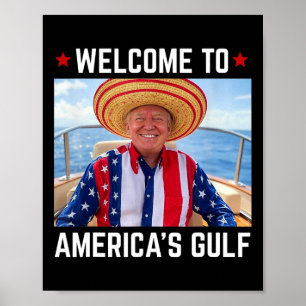 Trump Amerikas president Trump Somber, Mexiko Bukt Poster
