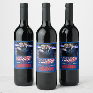 Trump and Vance 2024 Vinflaska Etikett