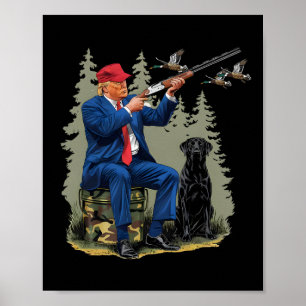 Trump andjakt Donald Trump gammaldags kamouflage Poster