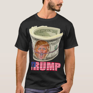 Trump Ansikte på pengar med Flagga Design, jag stå T Shirt