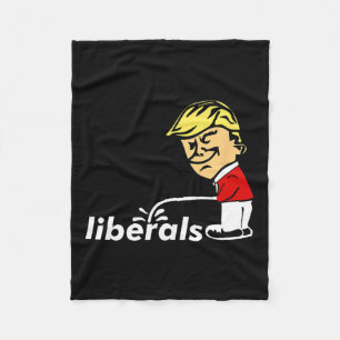 Trump Anti Liberal Donald Trump Pissing på Liberal Fleecefilt