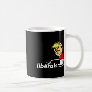 Trump Anti Liberal Donald Trump Pissing på Liberal Kaffemugg