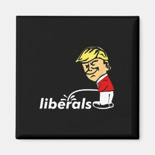 Trump Anti Liberal Donald Trump Pissing på Liberal Magnet