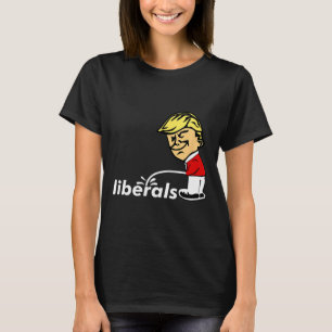 Trump Anti Liberal Donald Trump Pissing på Liberal T Shirt