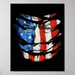 Trump är en nationell hjälte USA Tår Flagga Ansikt Poster
