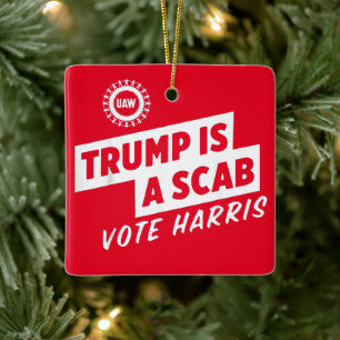 Trump är en Scab Vote Harris 2024 President Julgransprydnad Keramik