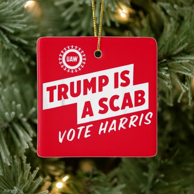 Trump är en Scab Vote Harris 2024 President Julgransprydnad Keramik (Träd)