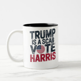 TRUMP ÄR EN SCAB VOTE HARRIS Två-Tonad MUGG