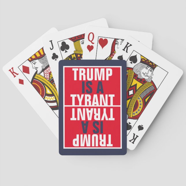 Trump är en Tyrant GOP Politik Spegel-bild Casinokort (Baksidan)