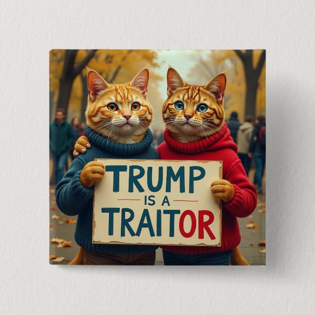 Trump är ett politiskt kattspel. knapp (Framsida)