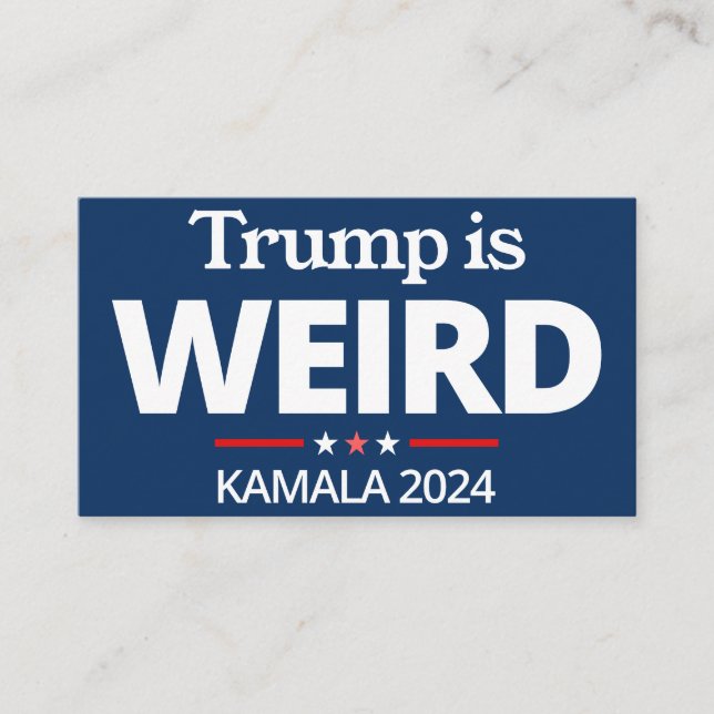 Trump är Konstig, Funny Anti-Trump, 2024 Kamala Visitkort (Framsida)