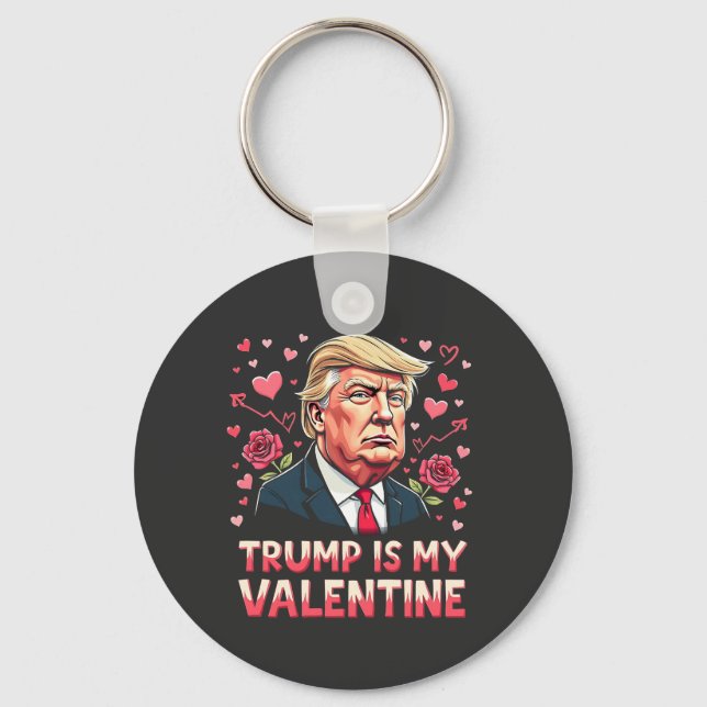 Trump är min Alla hjärtans dag Maga invigningdag 2 Nyckelring (Framsida)