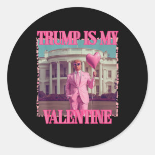 Trump är min Alla hjärtans Trump Valentines day 20 Runt Klistermärke