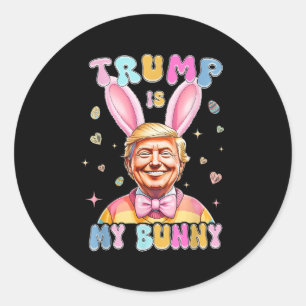 Trump är min Bunny-slubbig Trump Bunny Påskägg Ea Runt Klistermärke