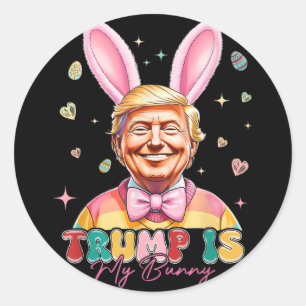 Trump är min Bunny-slubbig Trump Bunny Påskägg Ea Runt Klistermärke