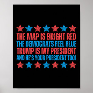 Trump är min president dikt röd karta valentin inv poster