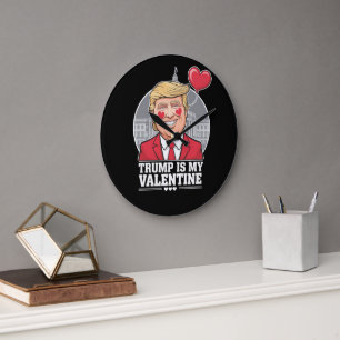 Trump är min valentin Retro Alla hjärtans dag Stor Klocka