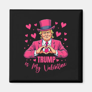 Trump är min Valentine Funny Rosa Trump Valentine Magnet