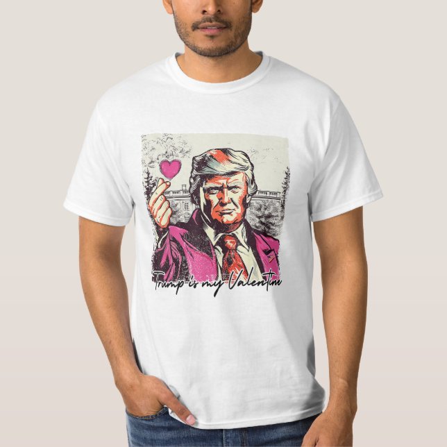 Trump är min Valentine Funny Trump Valentine Retro T Shirt (Framsida)
