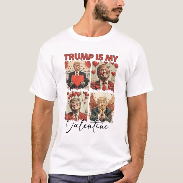 Trump är min Valentine Funny Trump Valentine Retro T Shirt (Framsida)