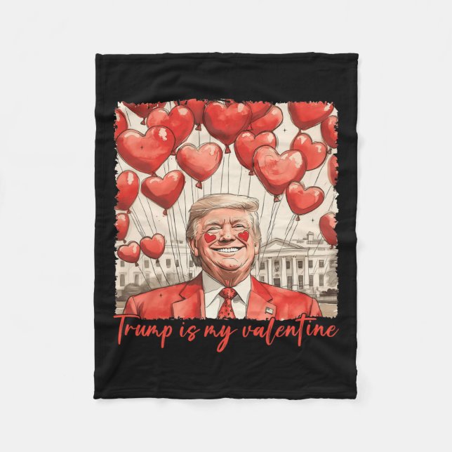 Trump är min Valentine Funny Trump Valentines day  Fleecefilt (Framsidan)