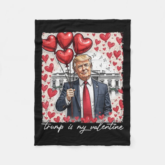Trump är min Valentine Funny Trump Valentines day  Fleecefilt (Framsidan)
