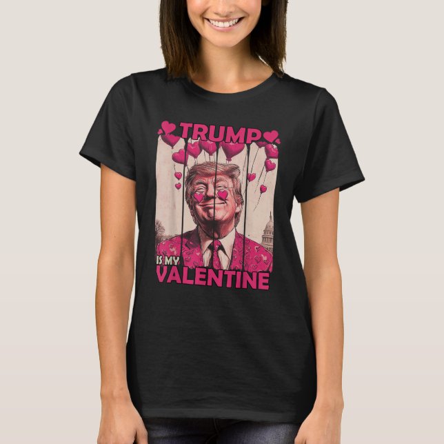 Trump är min Valentine underbara med hjärtan T Shirt (Framsida)