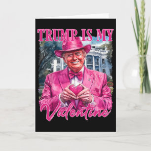 Trump Är Mitt Alla Hjärtans Dag Hjärtar Rolig Rosa Kort