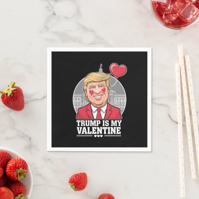 Trump är My Valentine Retro Valentines day Pappersservett (Insitu)